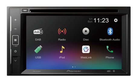 Pioneer AVH-A240DAB, bilstereo med Bluetooth, DVD, DAB og 3 par lavnivå i gruppen Billyd / Bilstereo / 2-din spiller hos BRL Electronics (135AVHA240DAB)