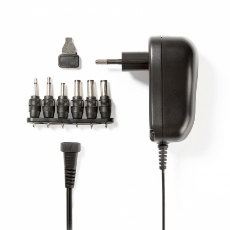 Nedis universal nätadapter, 6 st. kontaktstycken, 3-12V DC / 2.0A i gruppen Lyd til hjemmet / Tilbehør / Platespillertilbehør  hos BRL Electronics (176ACPA001)