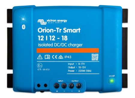 Victron Orion-Tr Smart DC-DC-lader, 12V inn 12V ut, isolert 18A i gruppen Billyd / Tilbehør / Batteriladere hos BRL Electronics (421VOTR121218I)