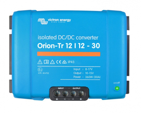 Victron Orion-Tr DC-DC-omformer, 12V inn 12V ut, isolert 30A i gruppen Billyd / Tilbehør / Batteriladere hos BRL Electronics (421VOTR121230IO)