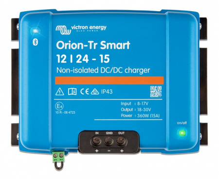 Victron Orion-Tr Smart DC-DC-lader, 12V inn 24V ut, uisolert 15A i gruppen Billyd / Tilbehør / Batteriladere hos BRL Electronics (421VOTR122415)