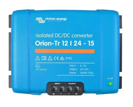 Victron Orion-Tr DC-DC-omformer, 12V inn 24V ut, isolert 15A i gruppen Billyd / Tilbehør / Batteriladere hos BRL Electronics (421VOTR122415IO)