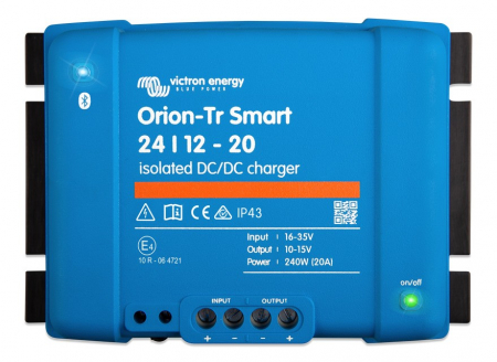 Victron Orion-Tr Smart DC-DC-lader, 24V inn 12V ut, isolert 20A i gruppen Billyd / Tilbehør / Batteriladere hos BRL Electronics (421VOTR241220I)