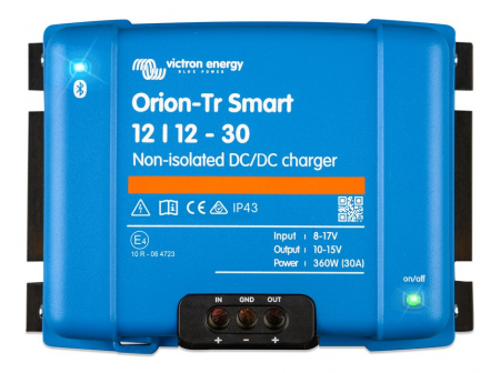 Victron Orion-Tr Smart DC-DC-lader, 12V inn 12V ut, uisolert 30A i gruppen Billyd / Tilbehør / Batteriladere hos BRL Electronics (421VOTRS121230)