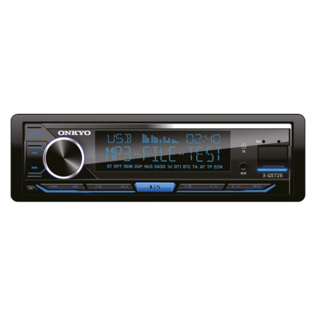 Onkyo X-QS726, Bluetooth-bilstereo med 3 par lavnivå (4V) og innebygd DSP i gruppen Billyd / Bilstereo / 1-din spiller hos BRL Electronics (806XQS726)