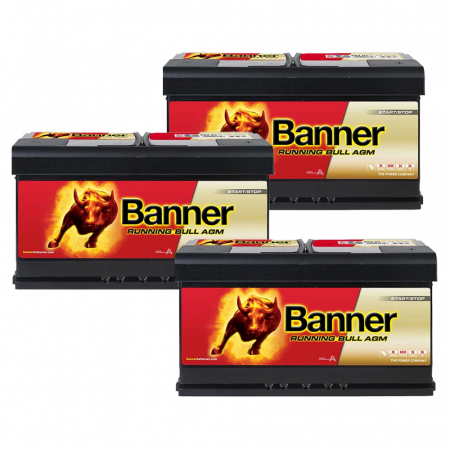 Batteripakke, 3 stykker Banner 95Ah AGM i gruppen Billyd / Tilbehør / Batterier hos BRL Electronics (SETBANNER95X3)