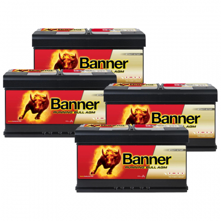 Batteripakke, 4 stykker Banner 95Ah AGM i gruppen Billyd / Tilbehør / Batterier hos BRL Electronics (SETBANNER95X4)