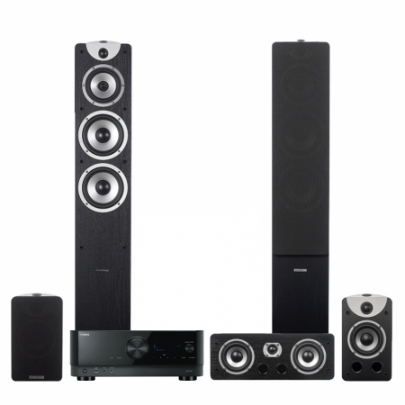 Yamaha RX-V4A & Dynavoice Magic F-7 EX 5.0 hjemmekinopakke, svart i gruppen Pakkeløsninger / Pakker for hjemmet / Hjemmekino og Hjemmekinopakker hos BRL Electronics (SETF7EXBPKT1)