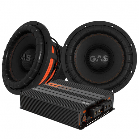 2-pakke GAS MAX S2-12D1 med MAX PA1-5000.1DZ1, tungt basspakke i gruppen Pakkeløsninger / Pakker for bilen / Basspakker hos BRL Electronics (SETMAXS212D1PKT8)