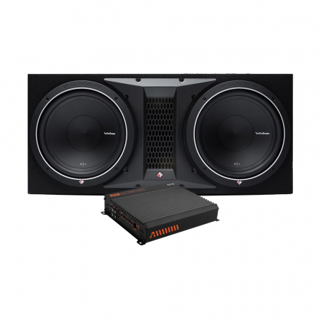 Rockford Fosgate P1-2x12 & GAS MAD A2-1200.1DFL, baspakke i gruppen Pakkeløsninger / Pakker for bilen / Basspakker hos BRL Electronics (SETP12X12PKT10)