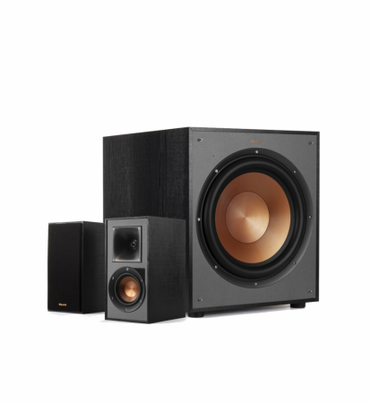 Klipsch R-41PM & Klipsch R-120SW 2.1 høyttalerpakke, svart i gruppen Pakkeløsninger / Pakker for hjemmet / Høyttalerpakker hos BRL Electronics (SETR41PMPKT1)