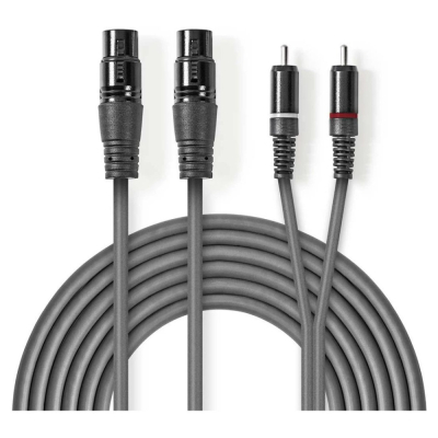 Nedis XLR-kabel, XLR hunn - RCA hann