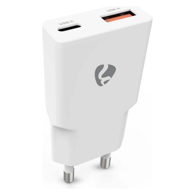 Nedis vegglader 30 W 1x USB-C 1x USB-A, hvit