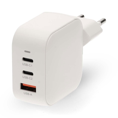 Nedis vegglader 70 W 2x USB-C 1x USB-A, hvit