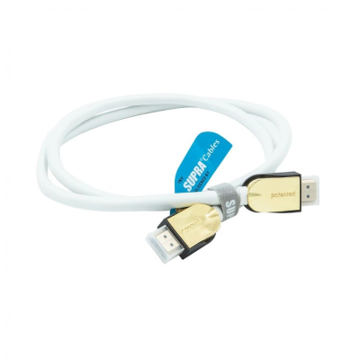 Supra HDMI 2.1 UHD8K HDMI-kabel med støtte for 8K HDR, hvit