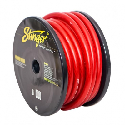 Stinger 50mm2 OFC strømkabel, matt rød, løpemeter