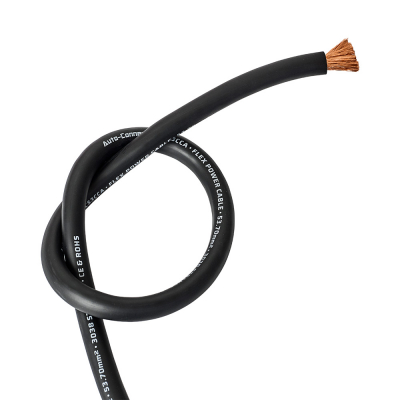 Auto-Connect svart strømkabel CCA 53.7mm², metervare