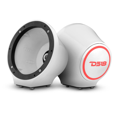 DS18 EN-JS6/WH, hvite 6.5 tommers høyttalerpods med RGB