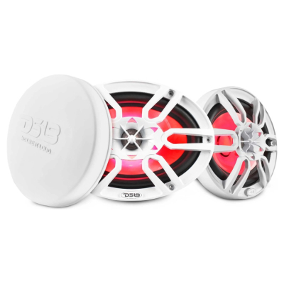 DS18 NXL-69/WH, hvite 6x9-tommers marinehøyttalere med LED, par