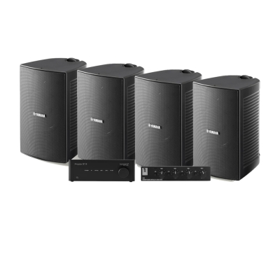 4-pakning Yamaha NS-AW294 med Tangent Ampster BT III og høyttalerbryter, utendørspakke