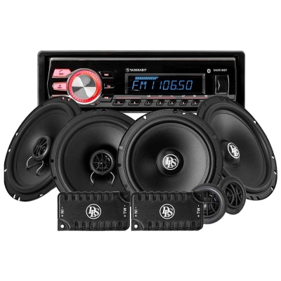 Bass Habit DMR10BT bilstereopakke med DLS front- og bakhøyttalere