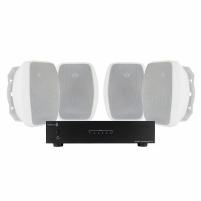 Dayton Audio MA1240 og 2 par System One OD570 til treningsstudioet eller uteplassen.