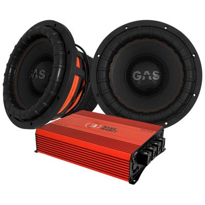 2-pakke GAS MAX S2-12D1 & SPL ELITE 5100.1DF, basspakke