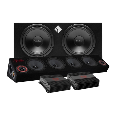 Rockford Fosgate R2-2X12 raggarpakke med Bass Habit SPL64