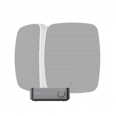 Wiim Amp Pro med Klipsch RSM-650, utendørspakke i hvitt