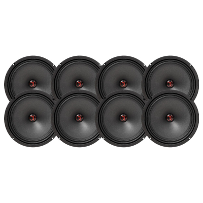 8-pakk Bass Habit Rebel SR200M, 8 tommers mellomtoner