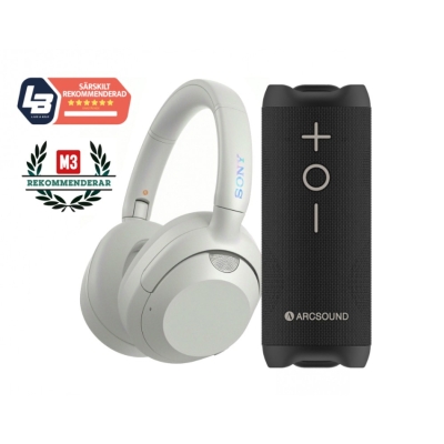 Sony ULT Wear WH-ULT900N i hvitt med Arcsound EDGE