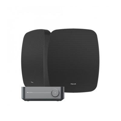 Klipsch RSM-525 i svart med Wiim Amp, utendørspakke